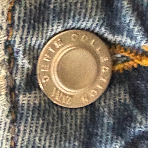 ZARA High Rise Wide Leg Raw Crop - Plaid Detail - Dark Wash Jeans - SZ 0 - Picture 8 of 16